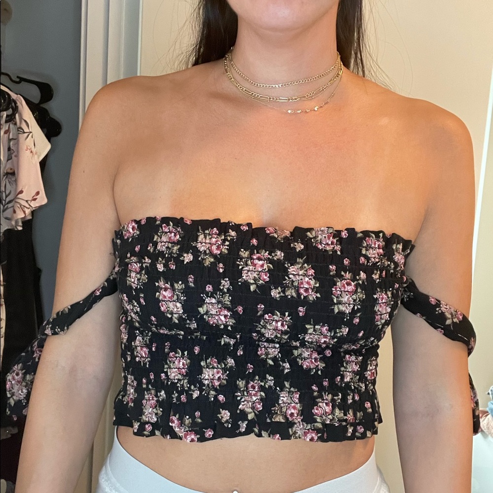 Blue Life scrunched tube top